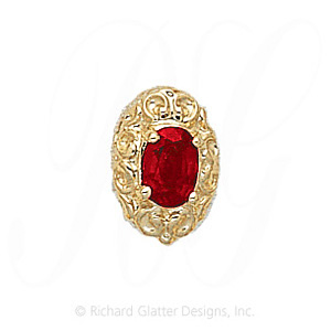 GS148 G - 14 Karat Gold Garnet Slide 